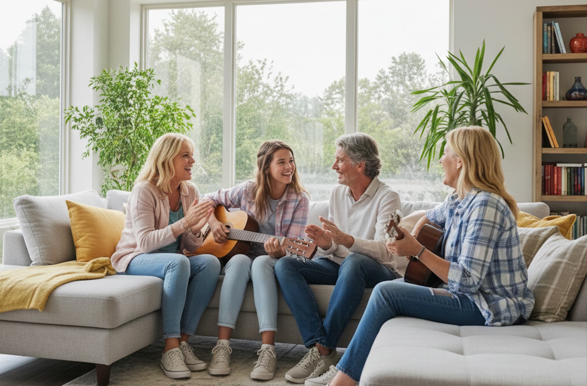 Famille accueillant un jeune
